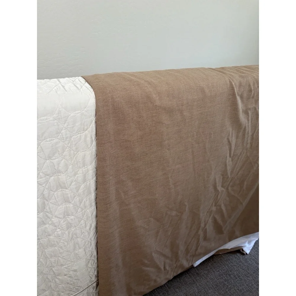 2 Pinch Pleat Drapes 11 pleats brown tan 64
